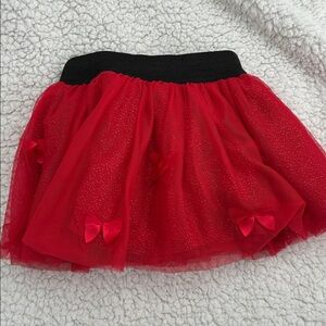 Disney Minnie Mouse Style Red Tulle Skort with Bows